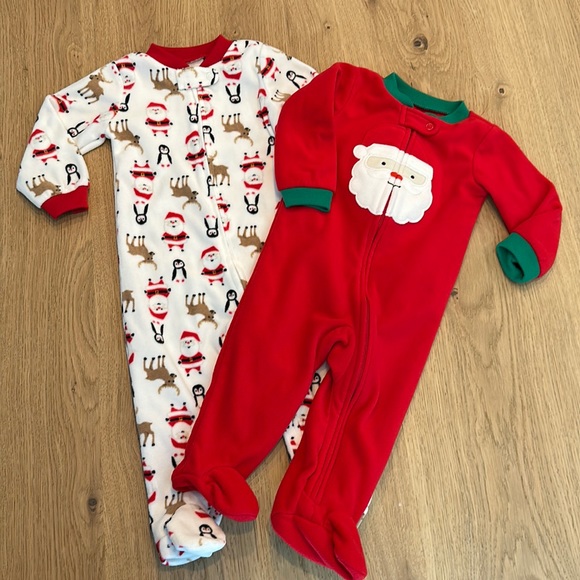 Carter’s Christmas Fleece Zip Footies - Picture 1 of 3